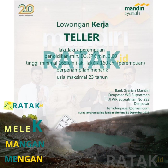 Lowongan Kerja Teller Bank BRI Di Kabupaten Lamandau