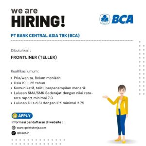 Lowongan Kerja Teller Bank BRI Di Kabupaten Aceh Besar