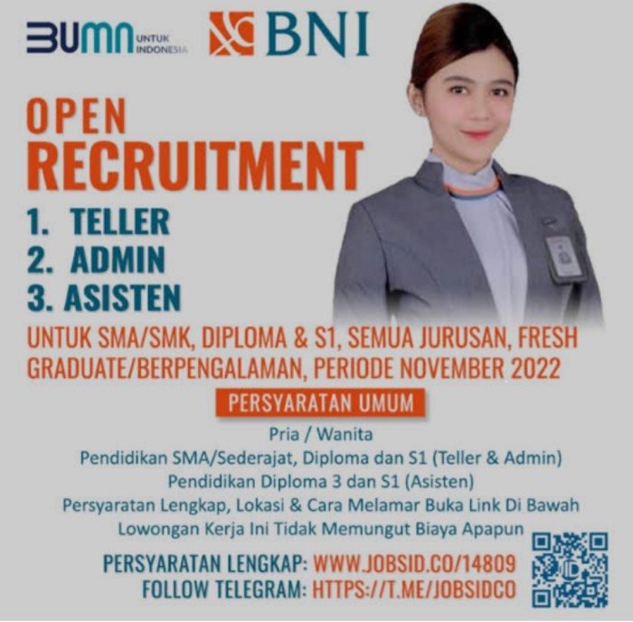 Lowongan Kerja Teller Bank BRI Di Kabupaten Malinau