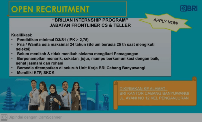 Lowongan Kerja Teller Bank BRI Di Kabupaten Kotawaringin Barat