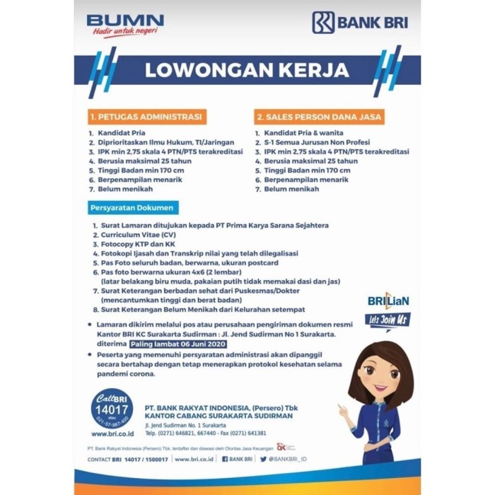 Lowongan Kerja Teller Bank BRI Di Kabupaten Maros