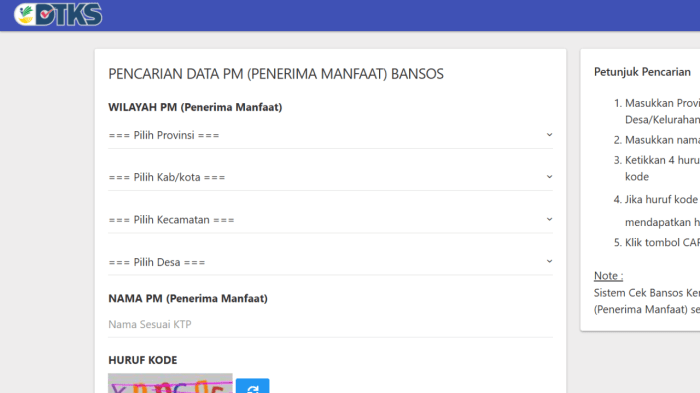 Nik ktp penerima bansos