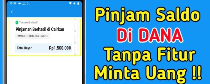 Cara pinjam saldo dana di aplikasi dana